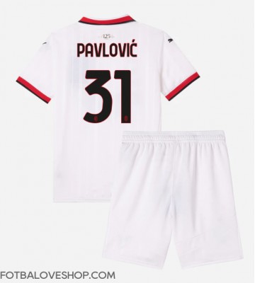 AC Milan Strahinja Pavlovic #31 Dětské Venkovní Dres 2024-25 Krátký Rukáv (+ trenýrky)
